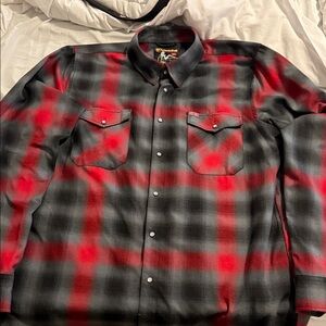 DIXXON Red and Black Plaid Button Down Shirt